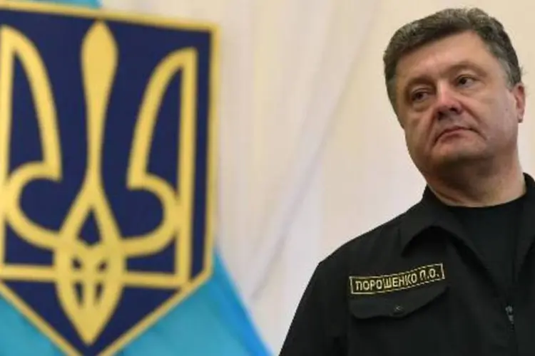 O presidente ucraniano Petro Poroshenko: "a situação na frente de batalha mudou" (Philippe Desmazes/AFP)