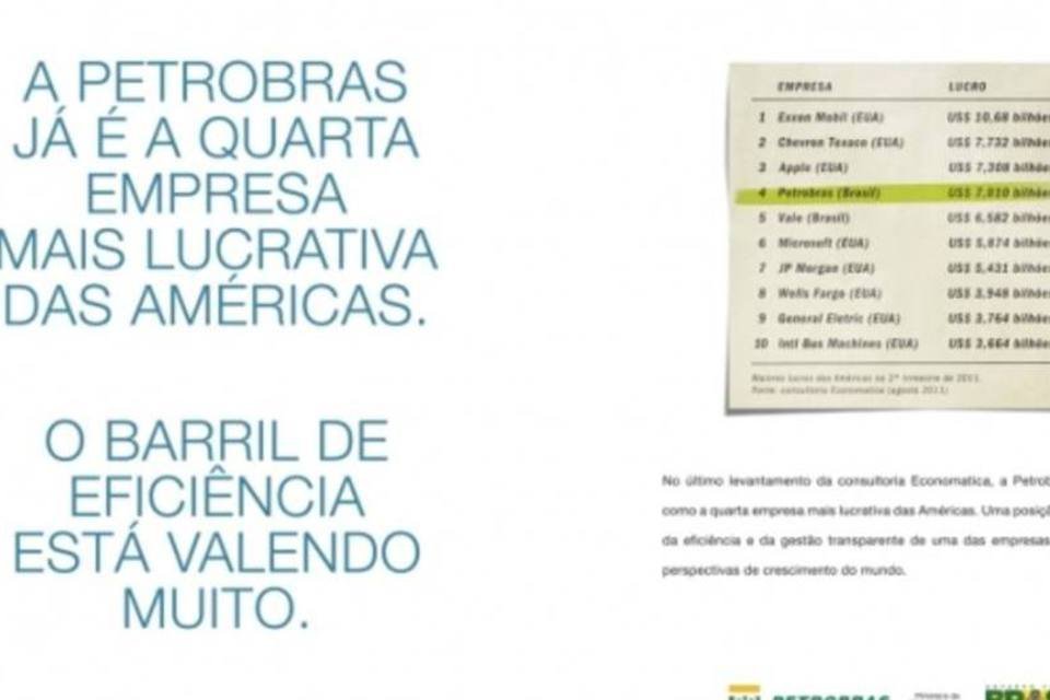 Anúncio mostra Petrobras como 4ª mais lucrativa