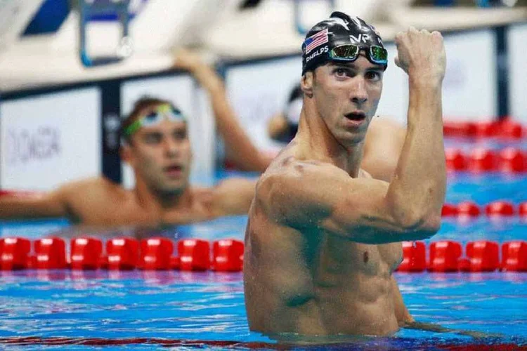 
	Michael Phelps: visualiza&ccedil;&atilde;o de diferentes cen&aacute;rios antes de cair na &aacute;gua
 (Adam Pretty/Getty Images)