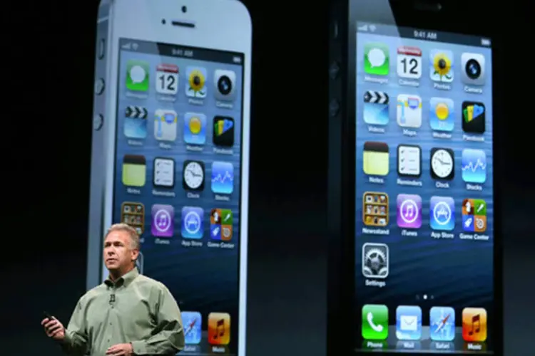 
	Phil Schiller: vice-presidente de marketing da Apple apresenta ao p&uacute;blico o aguardado iPhone 5
 (Justin Sullivan/ Getty Images)