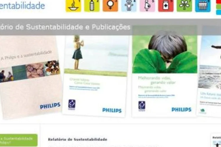 Política de sustentabilidade da Philips estão disponíveis em um site, que a empresa dedica inteiramente ao assunto (.)
