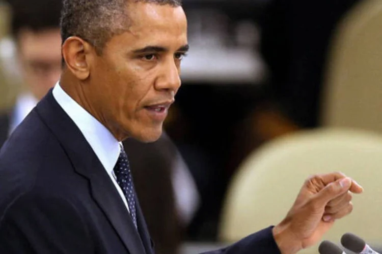 
	Barack Obama: presidente dos EUA tamb&eacute;m instou a R&uacute;ssia e o Ir&atilde; a deixarem de apoiar o presidente Bashar al-Assad
 (Getty Images)