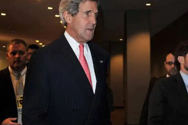 O secretário de Estado americano, John Kerry: "se já existiu um tema que pediu mais cooperação, parceria e compromisso diplomático, é este", afirma (Stan Honda/AFP)
