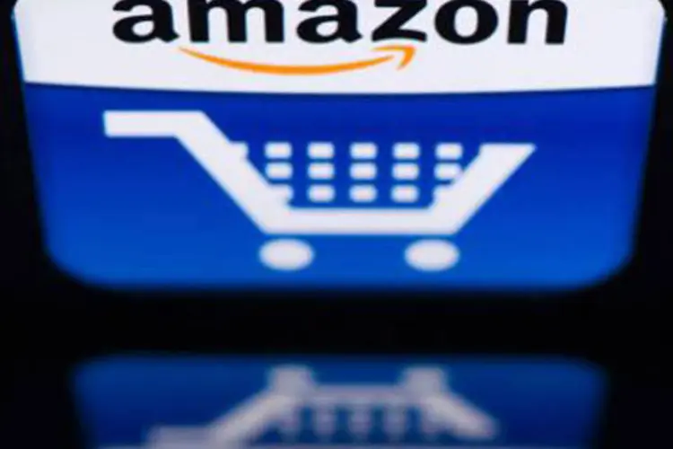 Logomarca da Amazon: gratuidade em transporte, proposta pela Amazon, é considerada concorrência desleal pelas livrarias tradicionais (Lionel Bonaventure/AFP)