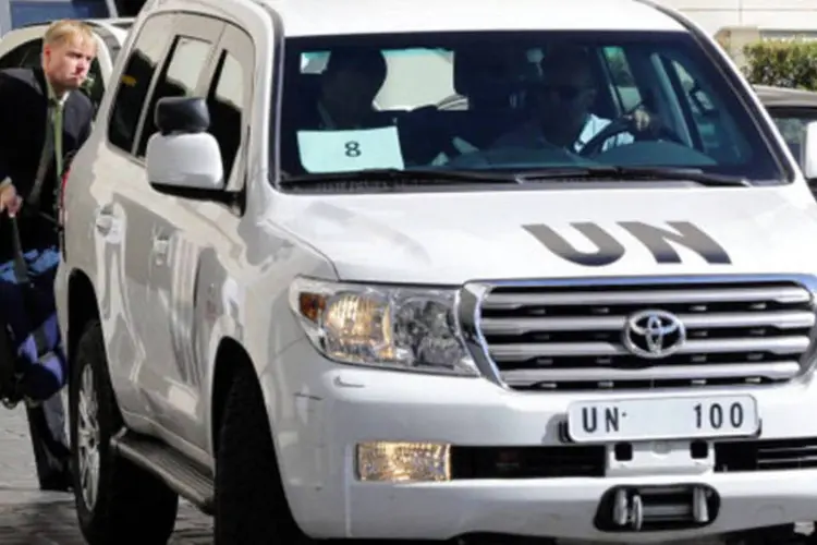 
	Equipe da ONU na S&iacute;ria: segundo a ONU, abusos s&atilde;o disseminados na guerra civil s&iacute;ria, e as for&ccedil;as de Assad s&atilde;o respons&aacute;veis pelos piores deles
 (Getty Images)