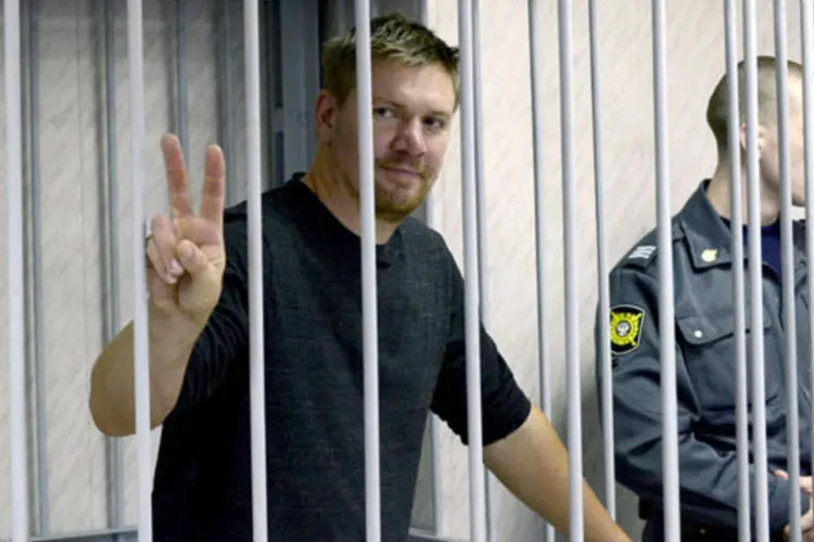 Ativista do Greenpeace, preso na Rússia: "acusados não reconhecem sua culpa e atualmente se negam a testemunhar", disse comitê russo (Stringer/Reuters)