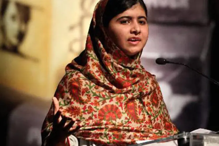 A jovem paquistanesa Malala Yousafzai: "serei uma política no futuro. Quero mudar meu país", disse (Peter Muhly/AFP)