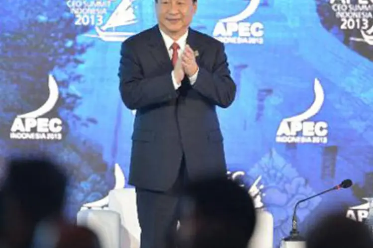 O presidente chinês, Xi Jinping: "a China não pode se desenvolver isolada da Ásia-Pacífico e a Ásia-Pacífico não poderá prosperar sem a China", disse (Bayu Ismoyo/AFP)