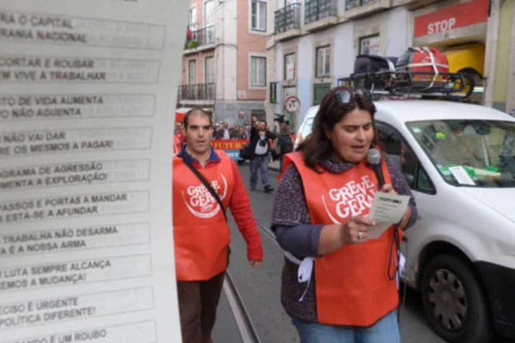 Protestos contra medidas econômicas em Portugal: desempregados são 16,4% da população economicamente ativa  (Gilberto Costa/ABr)