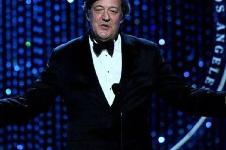 Ator Stephen Fry, abertamente gay, que elogiou intervenção de James Kirchick: "realmente magnífico!", disse (Frazer Harrison/AFP)