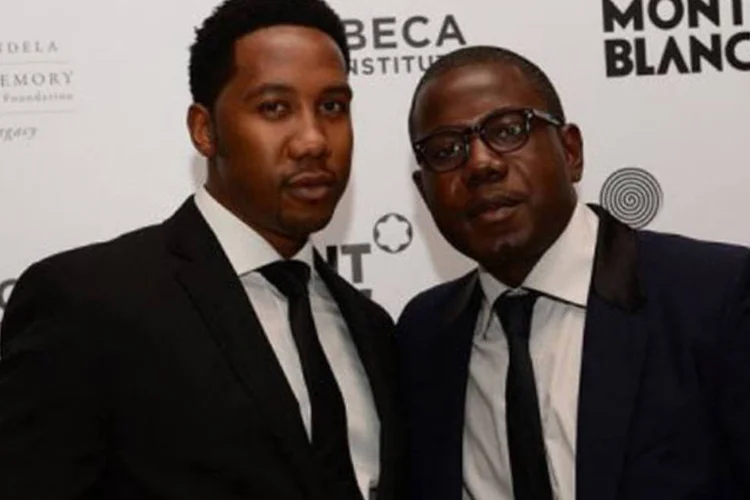 
	Kweku (d) e Ndaba Mandela: &quot;&eacute; uma rede social que se nutre da inspira&ccedil;&atilde;o que meu av&ocirc; provoca em n&iacute;vel mundial&quot;, explica Ndaba
 (Emmanuel Dunand/AFP)