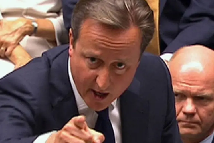 David Cameron, primeiro-ministro britânico: Cameron achou "uma pena" não ter sido capaz de levar adiante sua proposta a favor de uma intervenção na Síria (UK Parliament via Reuters TV)