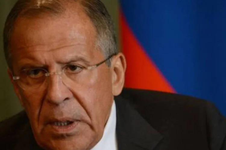 O ministro russo das Relações Exteriores, Sergei Lavrov: intervenção americana poderia "adiar por muito tempo, inclusive para sempre", organização de conferência de paz (Vasily Maximov/AFP)