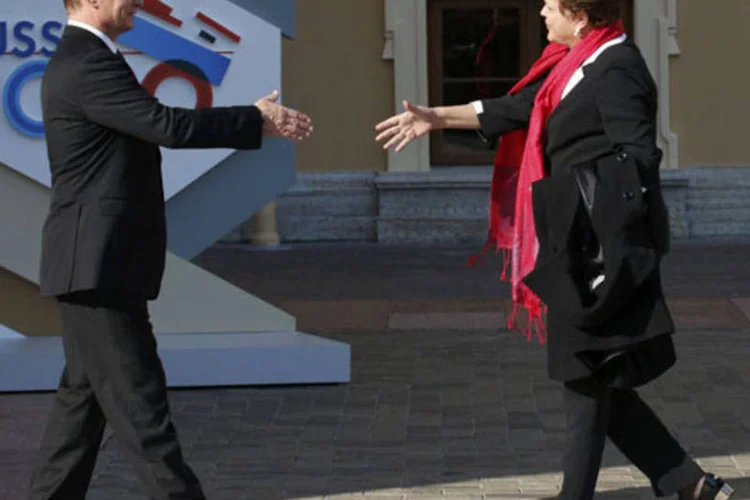 
	Presidente russo Vladimir Putin e a presidente Dilma Rousseff
 (Grigory Dukor/Reuters)