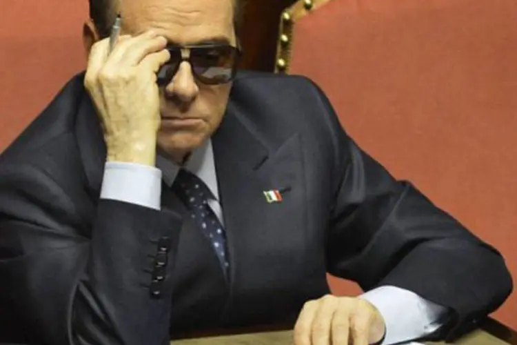 O ex-premier italiano Silvio Berlusconi: senador serviu como "mediador no pacto entre Silvio Berlusconi e a máfia", segundo justiça italiana (Alberto Lingria/AFP)