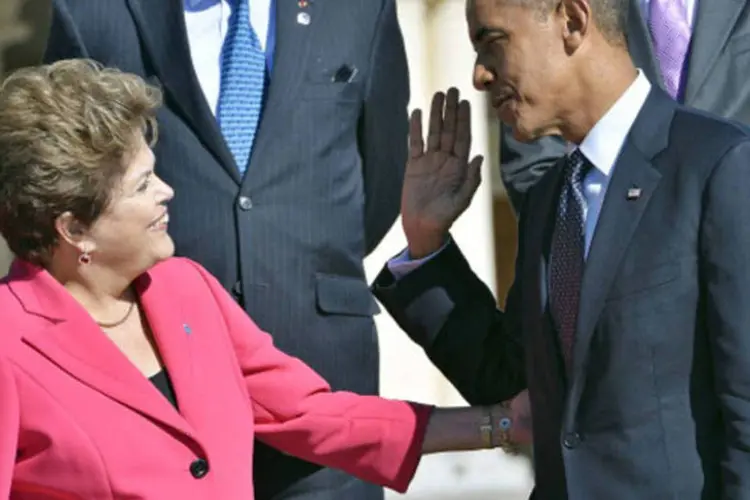 
	Dilma Rousseff e Barack Obama v&atilde;o debater a libera&ccedil;&atilde;o do com&eacute;rcio de carne entre os dois pa&iacute;ses e o ingresso do Brasil em um programa chamado de Global Entry
 (Getty Images)