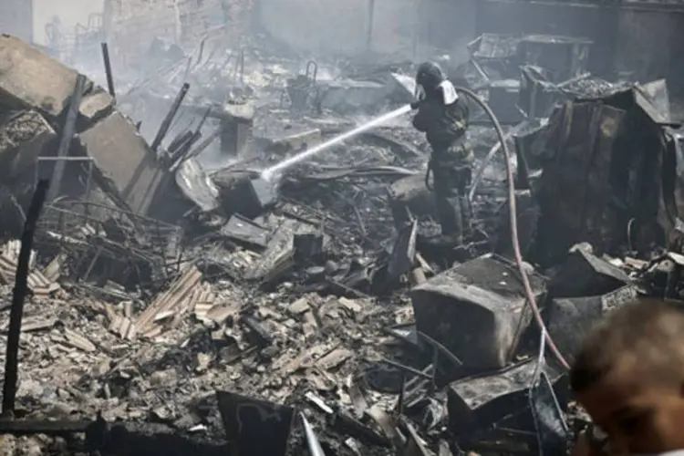 Incêndio na Favela do Moinho em 2012: a comunidade, que tem 400 famílias, foi atingida por dois grandes incêndios nos anos de 2011 e 2012 (Macelo Camargo/ABr)