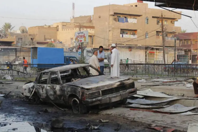 
	Local de ataque terrorista no Iraque: outras&nbsp;17 pessoas ficaram feridas
 (Ahmed Saad/Reuters)