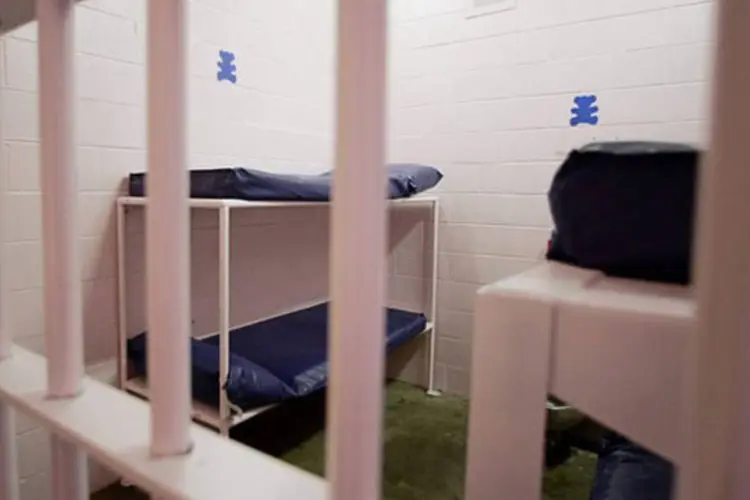 
	Foto de uma cela americana: ele pediu para ser executado rapidamente para parar de matar e declarou em seu julgamento que queria a pena de morte
 (Jeff Haynes/AFP)