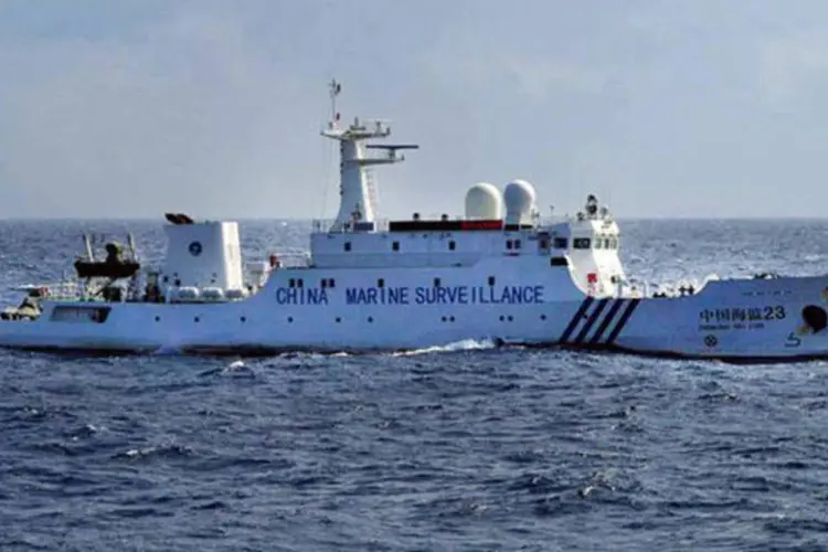 
	Barco da Marinha chinesa: os navios dos dois pa&iacute;ses simular&atilde;o ataques submarinos, opera&ccedil;&otilde;es de defesa a&eacute;rea e outras miss&otilde;es n&atilde;o especificadas
 (AFP)