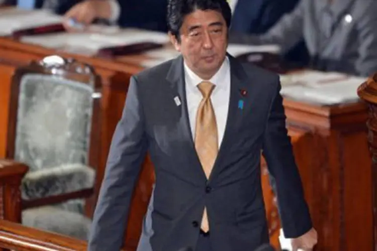 
	Primeiro-ministro japon&ecirc;s Shinzo Abe em T&oacute;quio: o Jap&atilde;o vive hoje uma disputa territorial com a China
 (Yoshikazu Tsuno/AFP)