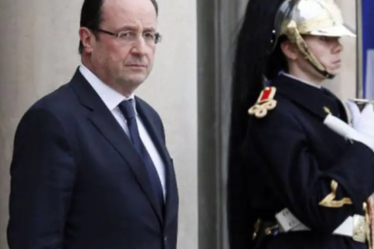 
	O presidente franc&ecirc;s, Fran&ccedil;ois Hollande, no Pal&aacute;cio do Eliseu, em Paris: cerca de 4.600 soldados franceses participam da opera&ccedil;&atilde;o
 (Patrick Kovarik/AFP)