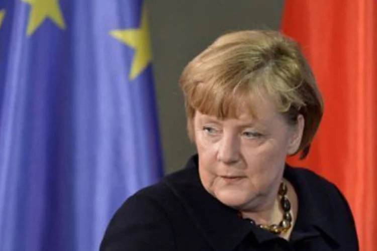 
	Angela Merkel em coletiva de imprensa em Berlim: &quot;as posturas s&atilde;o muito diferentes&quot;, afirmou&nbsp;
 (Odd Andersen/AFP)