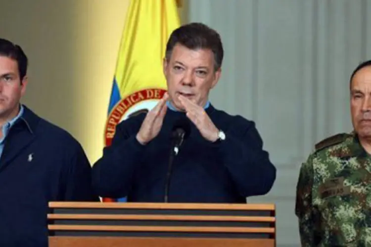 Juan Manuel Santos: o governo e as Farc retornaram à mesa de negociações para alcançar um novo acordo (César Carrión/AFP)
