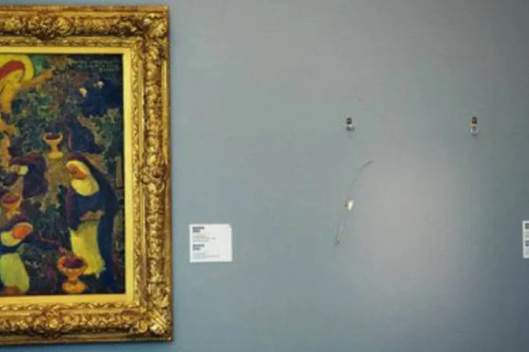 Lugar antes ocupado por um quadro do francês Henri Matisse, roubado do museu Kunsthal, em Roterdã (Robin Utrecht/AFP)