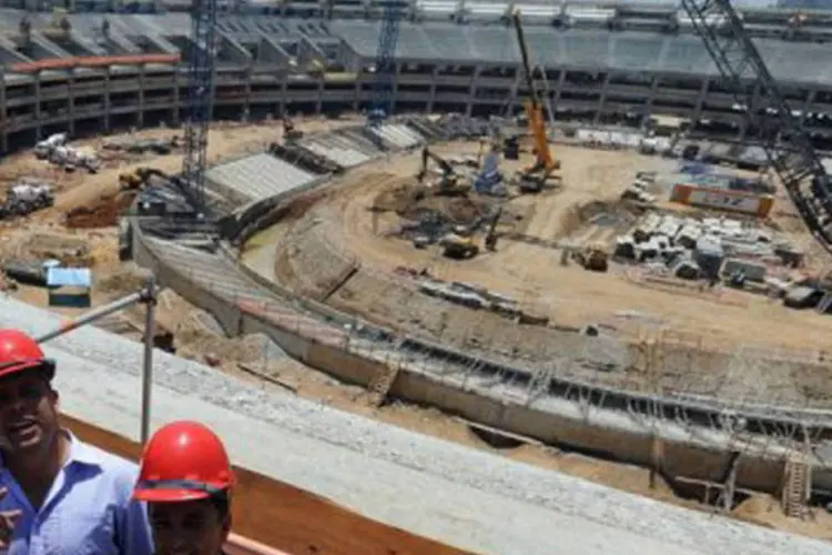 Maracanã em obras: as obras estão 87% concluídas, segundo o governo do estado (Vanderlei Almeida/AFP)