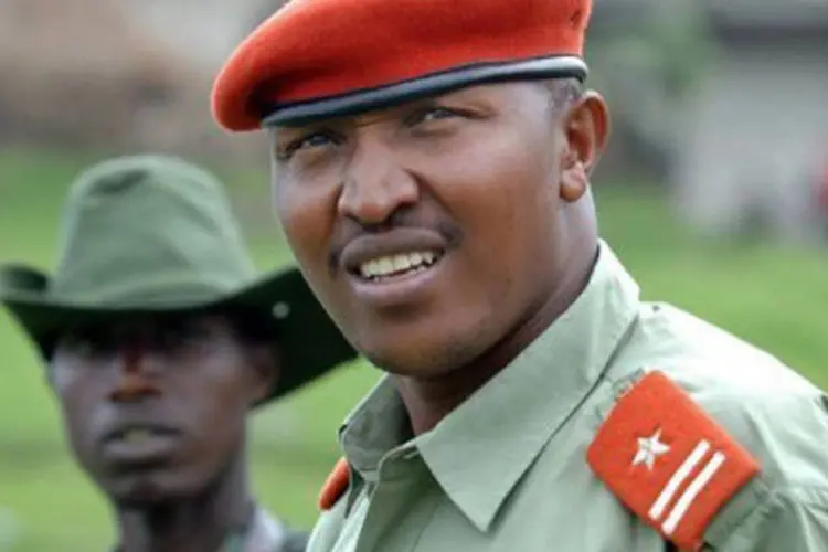 
	Bosco Ntaganda em Kabati: ele &eacute; acusado principalmente de recrutar crian&ccedil;as-soldado e de estupros
 (Lionel Healing/AFP)