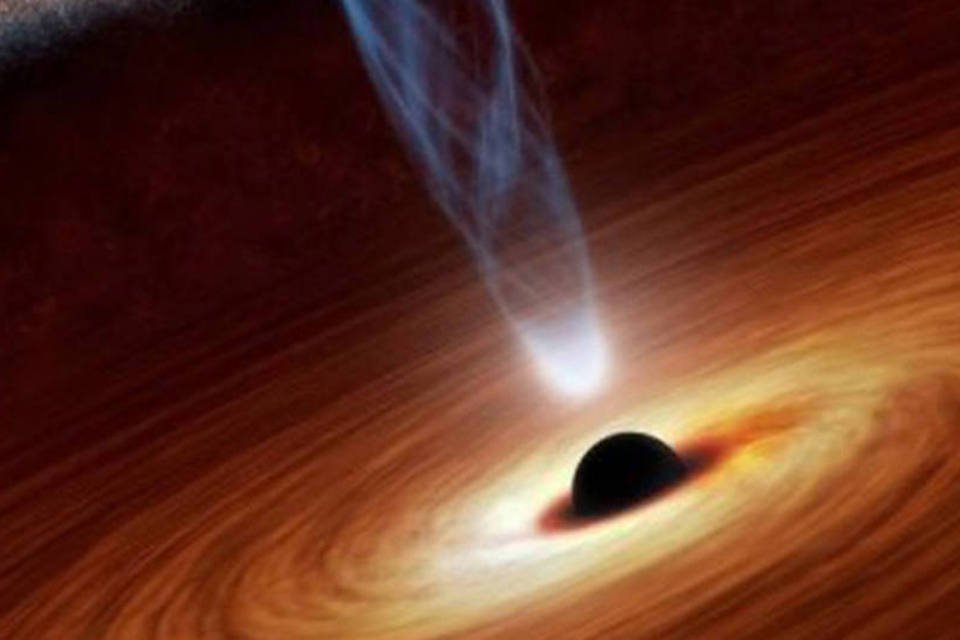 Buraco negro: a massa deste buraco negro gigante, apelidado Sagitário A*, é cerca de quatro milhões de vezes a do Sol (AFP/foto)