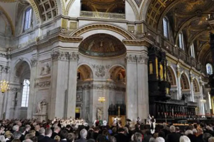 
	Catedral de St. Paul: o funeral acontecer&aacute; com honras militares nessa catedral no dia 17 de abril, em Londres
 (Toby Melville/AFP)