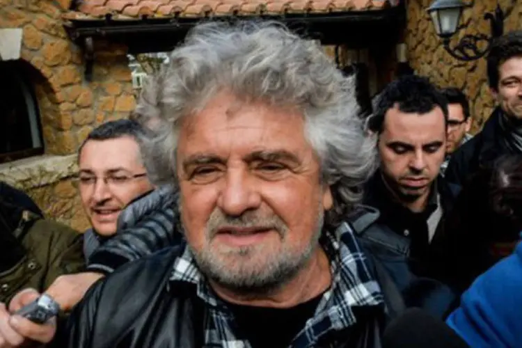 
	O comediante Beppe Grillo: a vota&ccedil;&atilde;o foi cancelada
 (Andreas Solaro/AFP)