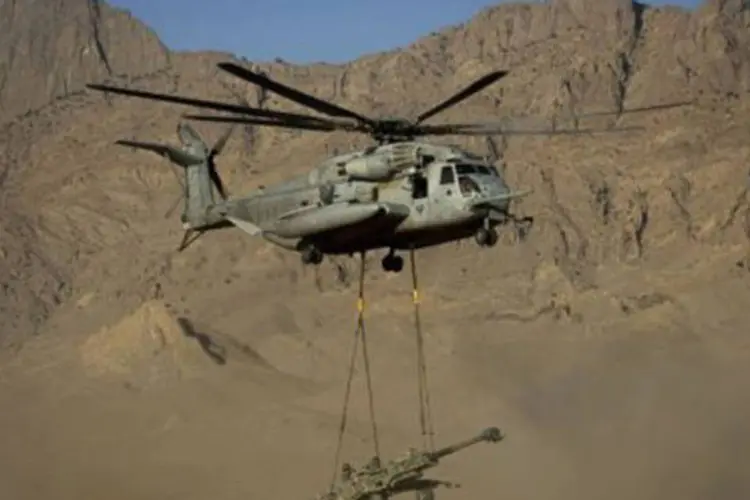
	Helic&oacute;ptero americano CH-53 no Afeganist&atilde;o: o incidente aconteceu durante manobras militares conjuntas dos Estados Unidos com a Coreia do Sul
 (David Furst/AFP)