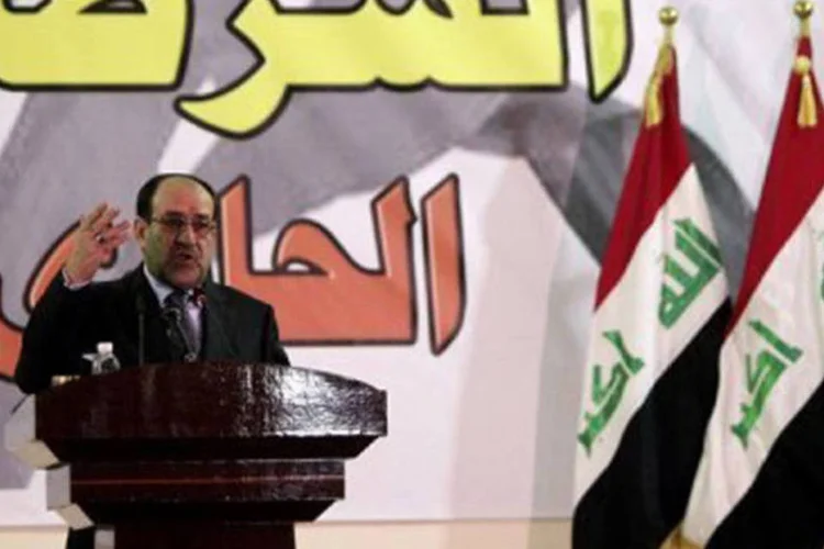 
	O primeiro-ministro iraquiano, Nuri Al-Maliki:ele advertiu nesta quinta-feira sobre as tentativas de reativar a &quot;guerra civil confessional&quot;
 (Ahmad al-Rubaye/AFP)