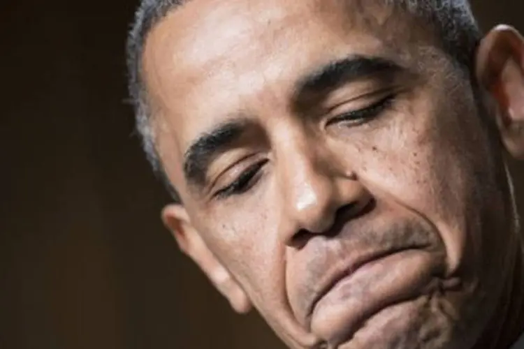 
	O presidente americano, Barack Obama: n&iacute;vel de aprova&ccedil;&atilde;o de Obama est&aacute; em 40%
 (Brendan Smialowski/AFP)