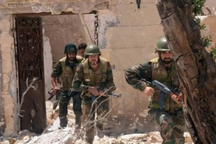 Soldados do governo sírio em Dahret Abed Rabbo
 (AFP)