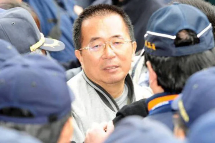 Chen, de 62 anos, tentou se enforcar com uma toalha na penitenciária de Taichung no domingo
 (Sam Yeh/AFP)