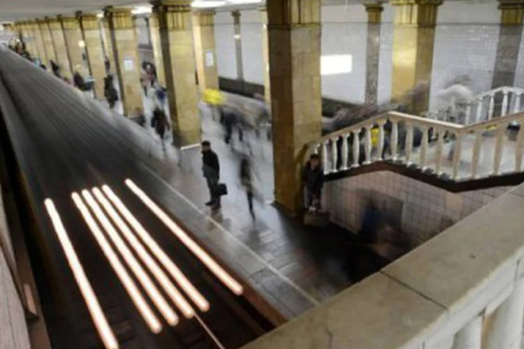 
	Esta&ccedil;&atilde;o de Park Kultury do metr&ocirc; de Moscou em 15 de novembro de 2012: um cabo pegou fogo no t&uacute;nel
 (Kirill Kudriavtsev/AFP)