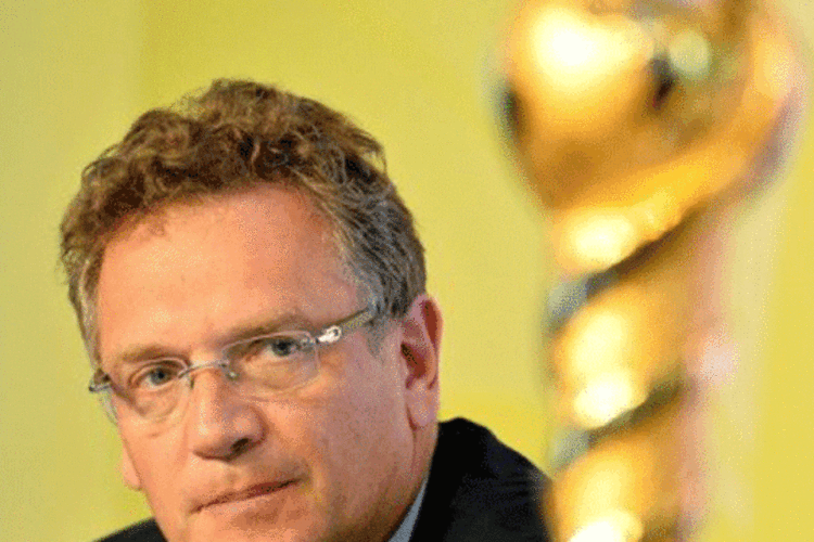
	O secret&aacute;rio-geral da Fifa, Jerome Valcke: o dirigente franc&ecirc;s destacou que a demanda por ingressos foi a maior da hist&oacute;ria e ressaltou o interesse do mundo pelo torneio
 (Vincenzo Pinto/AFP)