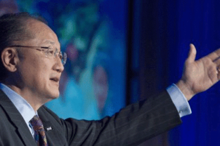 O presidente do BM, Jim Yong Kim: "nenhum país está livre desse tipo de movimentos de cidadãos, que se mobilizam para pedir mais", declarou (Nicholas Kamm/AFP)
