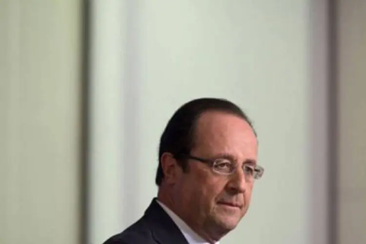 O presidente francês, François Hollande: "esse tipo de comportamento" deve terminar "imediatamente", reagiu o presidente francês sobre as suspeitas de espionagem americana (Bertrand Langlois/AFP)