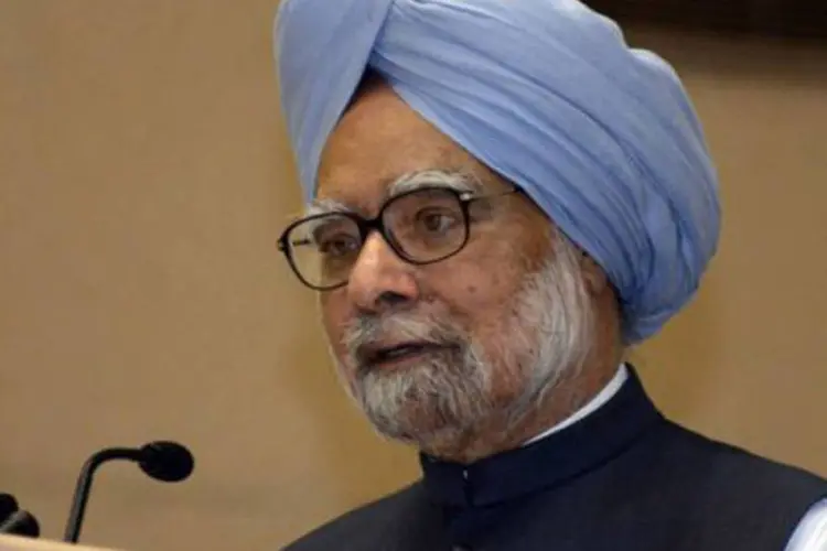 
	O primeiro-ministro indiano, Manmohan Singh: ren&uacute;ncia ap&oacute;s 10 anos no poder
 (Raveendran/AFP)