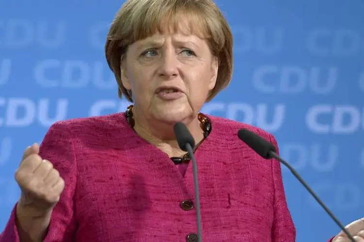 A chanceler alemã, Angela Merkel: líderes da Alemanha e da França esperam um rápido relatório dos inspetores ao Conselho de Segurança da ONU (Fabian Bimmer/Reuters)