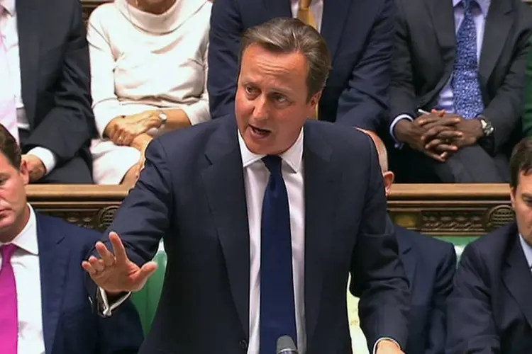 David Cameron, primeiro-ministro britânico: a intervenção na Síria, segundo ele, seria resposta ao "horrendo" uso de armas químicas (UK Parliament via Reuters TV)