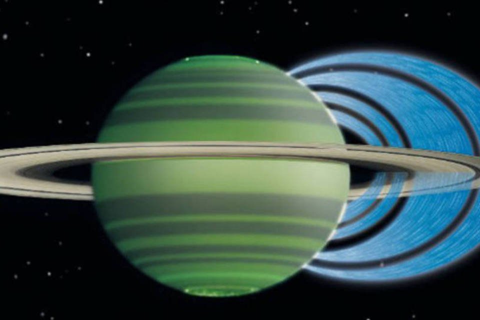 
	Saturno: part&iacute;culas carregadas de &aacute;gua caem dos an&eacute;is de Saturno em grandes &aacute;reas do planeta
 (NASA/JPL-Caltech/Space Science Institute/University of Leicester)