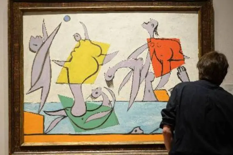 
	&quot;Le Sauvetage&quot; de Pablo Picasso em exibi&ccedil;&atilde;o antes do leil&atilde;o de arte moderna da Sotheby&#39;s: trata-se de&nbsp;um &oacute;leo pintado em 1932 pelo espanhol
 (Emmanuel Dunand/AFP)
