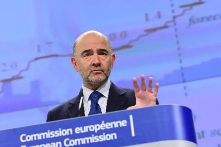 Comissário europeu para Assuntos Econômicos, Pierre Moscovici, em 5 de maio em Bruxelas (Emmanuel Dunand/AFP)