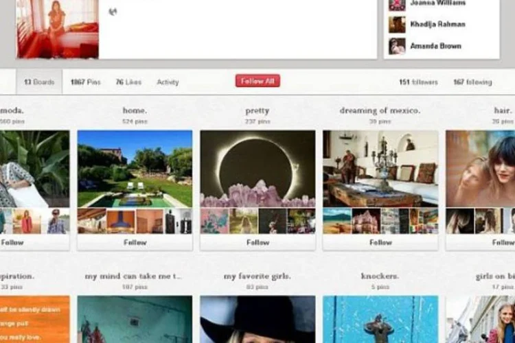 Novo Layout do Pinterest (Reprodução)